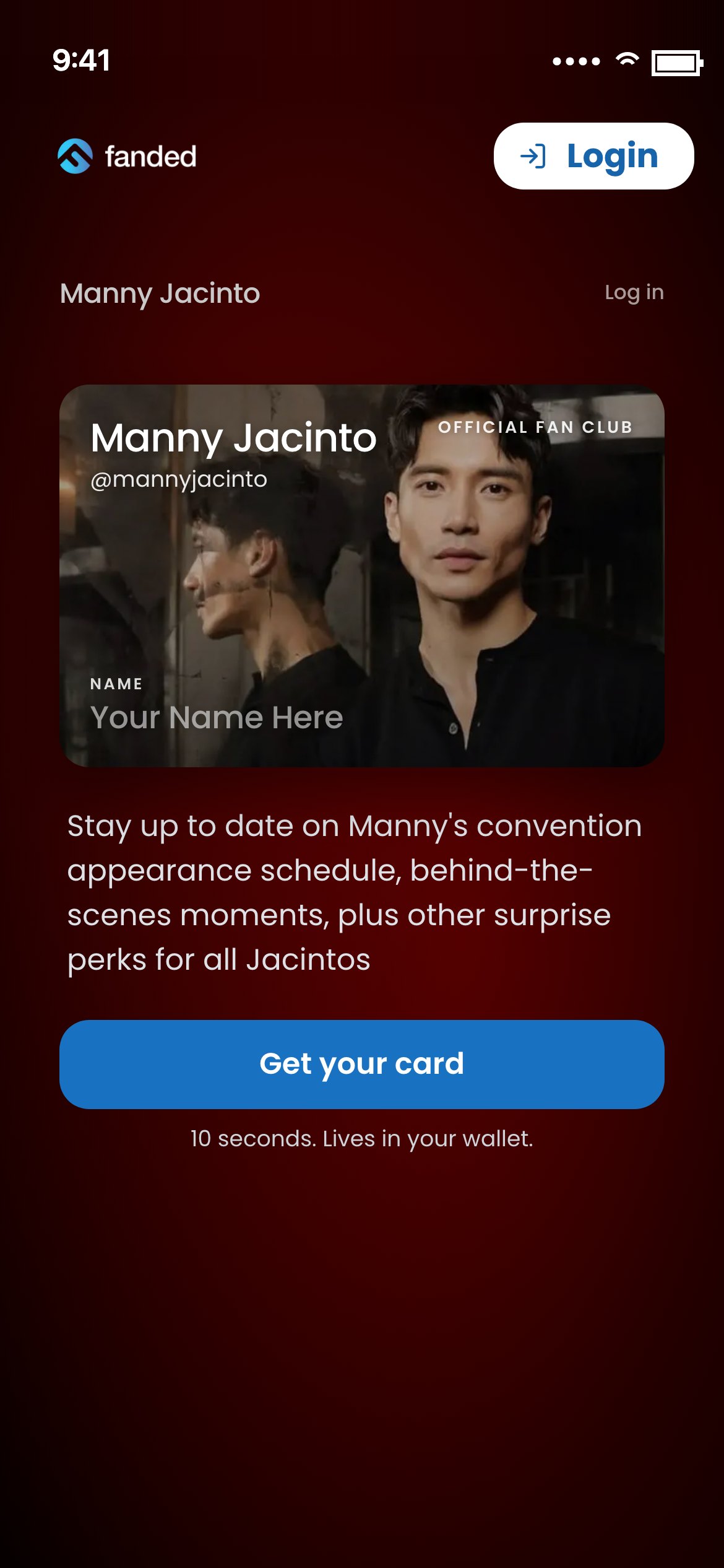 Manny Jacinto on Fanded